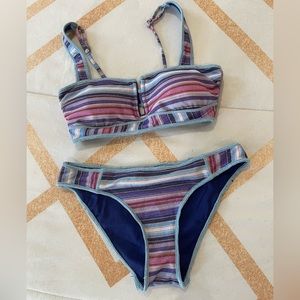 BECCA striped shimmer bikini